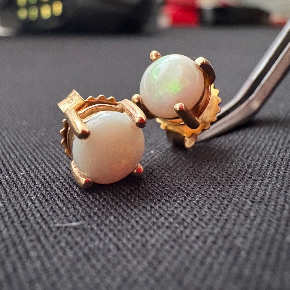 14k Gold Opal Stud Earrings
